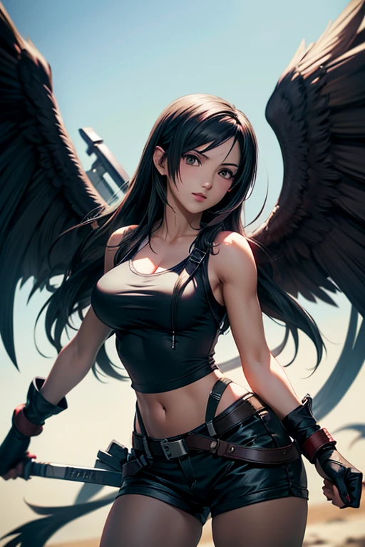 Battle angel alita, big boobs, wings, sexy,  sunrise