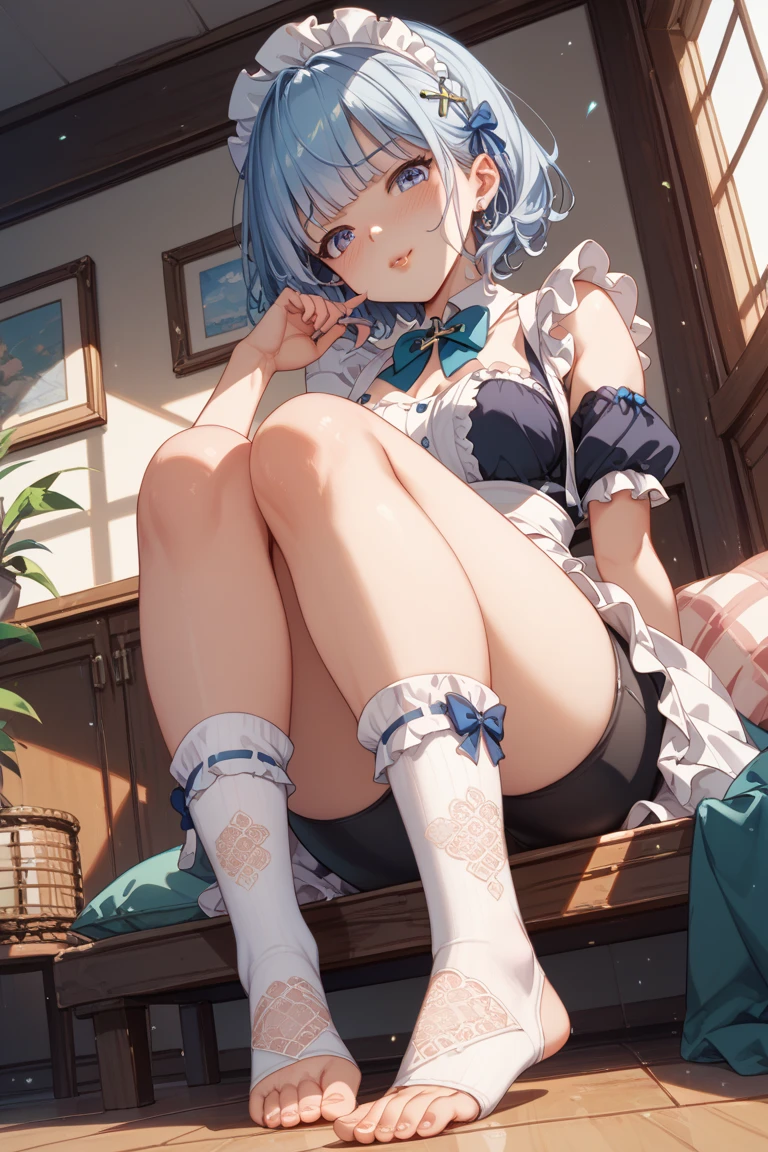 masterpiece, best quality, highres, soft lighting, best quality, hyper detailed
medium breasts, mature_women, mature_female, 1girl, toned,
<lora:ruffled_lingerie-1.0:0.8>, ((white) ruffled lingerie)
bobcut, blue hair, orange eyes,