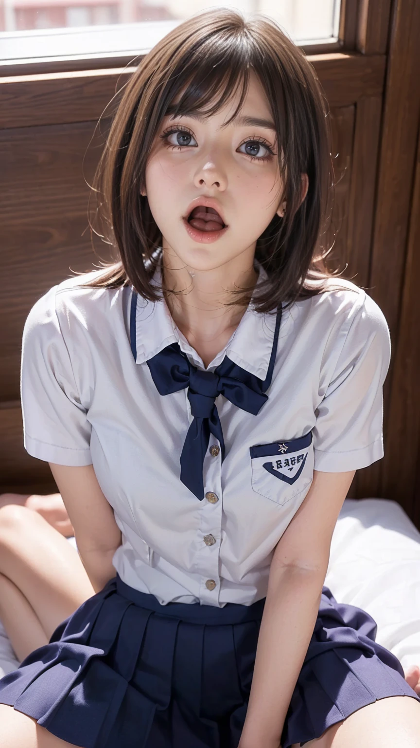 8K, RAW portrait ,masterpiece、Photoreal:1.3、realistic, 超A high resolution, highest quality, real life photos ,( At night :1.1),
(((2 girls:1.4))), (((深夜のIn the classroomパンティー見せつける2人の女の子:1.3)))、((Japanese high school uniform:1.4))、((school uniform、cardigan、plaid pleated skirt、A bow tie))、 long hair,,slender body,、In the classroom、
big, beautiful, fine eyes, black hair、 ((dark brown eyes:1.5))、(realistic skin texture:1.3)、(An immersive atmosphere:1.0、chiaroscuro:1.2) 、(look viewer:1.5)、((embarrassing:1.5))、(laughter:0.95)、((My cheeks turned red:1.3))、(open shirt:1.1)、((Nipples protruding from the bra))、((Pull up your skirt to show your panties.))、((Upskirt))、(((small breasts:1.6)))、(((small breasts)))