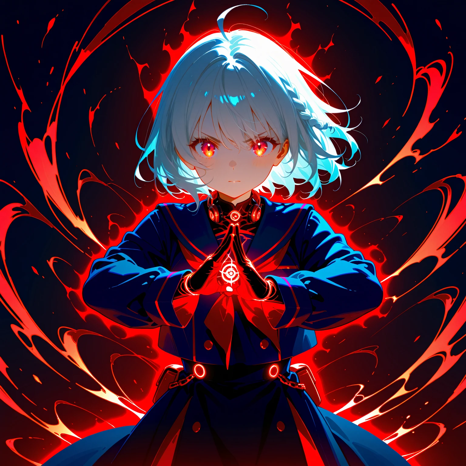 (Ultra detailed:1.3),<lora:epiNoiseoffset_v2:1>, (grainy:0.8), natural lighting, futuristic city, (raining:1.3), (dark:1.3), (fog:1.2), red lights, orange lights, blue lights AND half of girl, cape with hood, light logo, [cyberpunk clothing:torn fabric:0.32], red lights, orange lights, menacing, sharp, (pointing weapon at the viewer:1.2), white hair AND half of girl, cape with hood, light logo, [cyberpunk clothing:torn fabric:0.32], blue lights, green lights, menacing, sharp, (pointing weapon at the viewer:1.2), black hair,(Cold Colors:0.75)