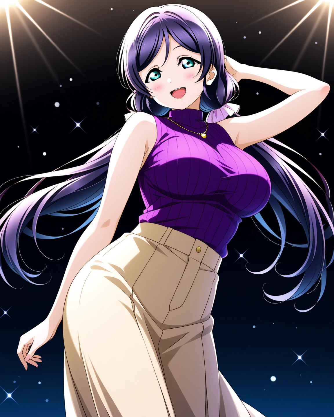 masterpiece, highest quality, High resolution,takarada rikka,anime,1 girl, black hair,blue eyes,(cabaret club,dress,Makeup,earrings,necklace,),stylish pose,looking at the viewer,in the center of the image, (lively_color:1.2) (beautiful_medium breasts:1.3), (beautiful_face:1.4),(slim_waist),(beautiful_thighs:1.1),