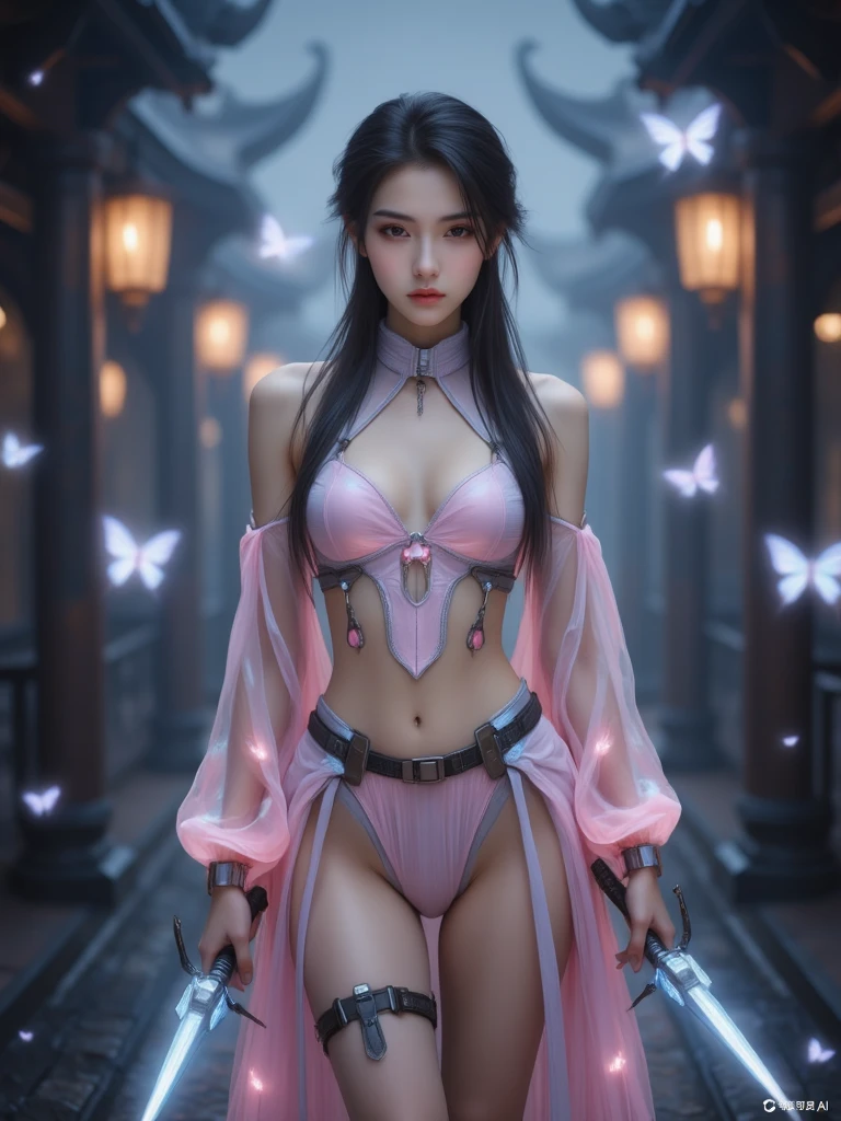 1 very beautiful girl in aozai dress, thin pink silk shirt with many white motifs, white lace top, long bangs and long ponytail in purple platinum, gorgeous hair jewelry, pretty face and cute, flawless face, earring jewelry, neck jewelry, beautiful eyes drawn meticulously, thin eyebrows, high nose,slim waist, fictional art patterns, vivid colors and legs real , RAW photo, realistic photo, ultra high quality 32k surreal photo, (fantasy light effect: 1.8), 10x pixels, magic effect (background): 1.8), super detailed eyes , beautiful girl upper body portrait, girl alone, looking directly at the audience, wide original photo, 32k quality, super sharp, most detailed and clear picture, bright colors , even light, detailed light background,Beautiful Vietnamese girl wearing ao dai,Thoughtfulness,Personality,Elegance,Kindness,The chest area of the costume is wide open.,The navel and surrounding area are exposed,Shoulders exposed,Facing forward,No makeup,sobriety,15 year old beautiful girl,Small breasts,Small bust,Slim figure,Flat Chest,No lip,Looking straight ahead and glaring,See-through dress,Super beautiful nipple shape,underwear pale pink,Thin string-shaped underwear,Thin cotton underwear,Small hips,Thin legs,Thin thighs,Small and flat butt,