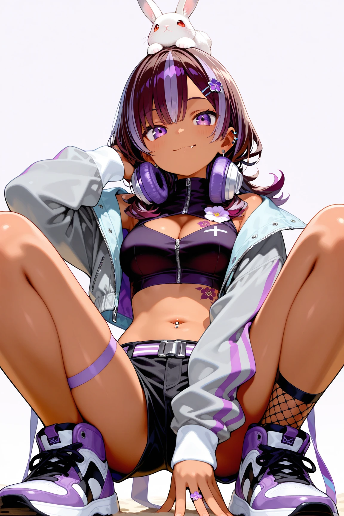(((nsfw))), kochou shinobu, (((Change of clothes))), (((White panties))), (((Sitting on the floor))), ((Spread your legs loosely)), (((Cycling Shorts, Cycling shirts))), ((((((locker room)))))) , whole body, boost mood, Ultra-realistic 8K CG,masterpiece,, ((Highly detailed background,Delicate pattern,Intricate details, Fine and beautiful eyes)),The best quality in the best condition,とてもとてもとても詳細なface, Highly detailed eyesとface,Highly detailed eyes,kochou shinobu,Multicolored Hair,No bangs,Hair Intake,, Purple eyes,,butterfly,band,(熱band庭園:1.2),Purple Flower,mostly cloudy null,Tyndall effect,slope_null,face,beautiful null,,Seductive posture,(Cleavage:1.3), woman,15 years old,Road bike,No underwear, cute, (((Cycling Shorts))),,Laughing with your mouth open, ((Sweat))(See through),((bicycle)),((Black Hair)),blush,((Recall))(Sweatで濡れた)Reflecting the buttocks,bicycleのスパッツ,