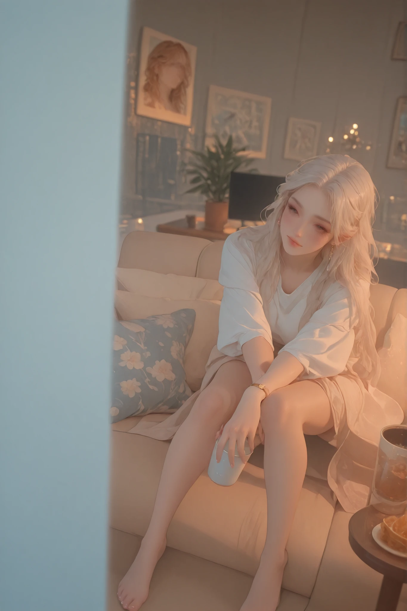 Change to a full-body photo of a woman,G cup, are perfectly detailed,has exquisite facial features, Clothes are exquisite , Game Character Design ,3D Rendering