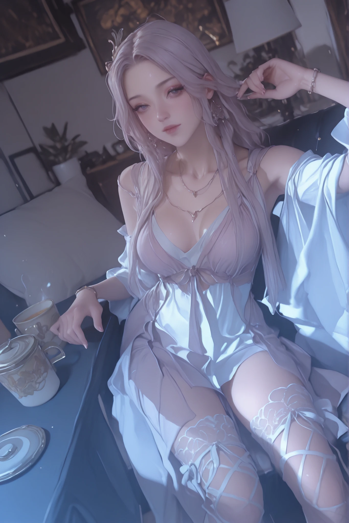 Change to a full-body photo of a woman,G cup, are perfectly detailed,has exquisite facial features, Clothes are exquisite , Game Character Design ,3D Rendering