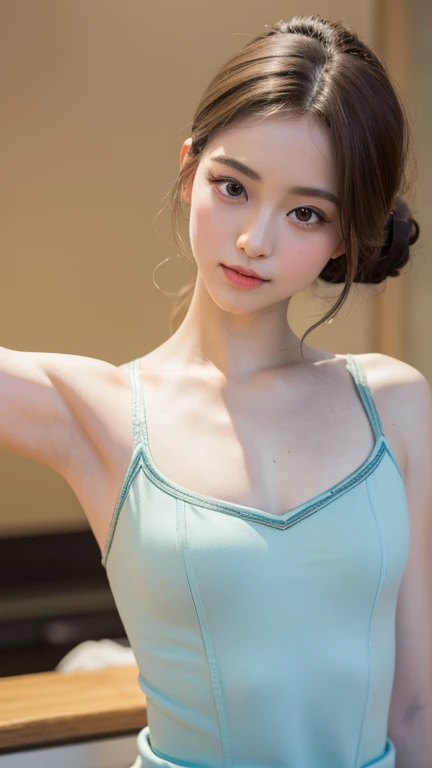  (high resolution:1.48)、(15 years old:1.48)、(The model's face:1.48)、(Outstanding style:1.48)、(Very large breasts:1.48)、(Tight swimsuit that accentuates the breasts:1.48)、(Perfect and very slim waist:1.48)