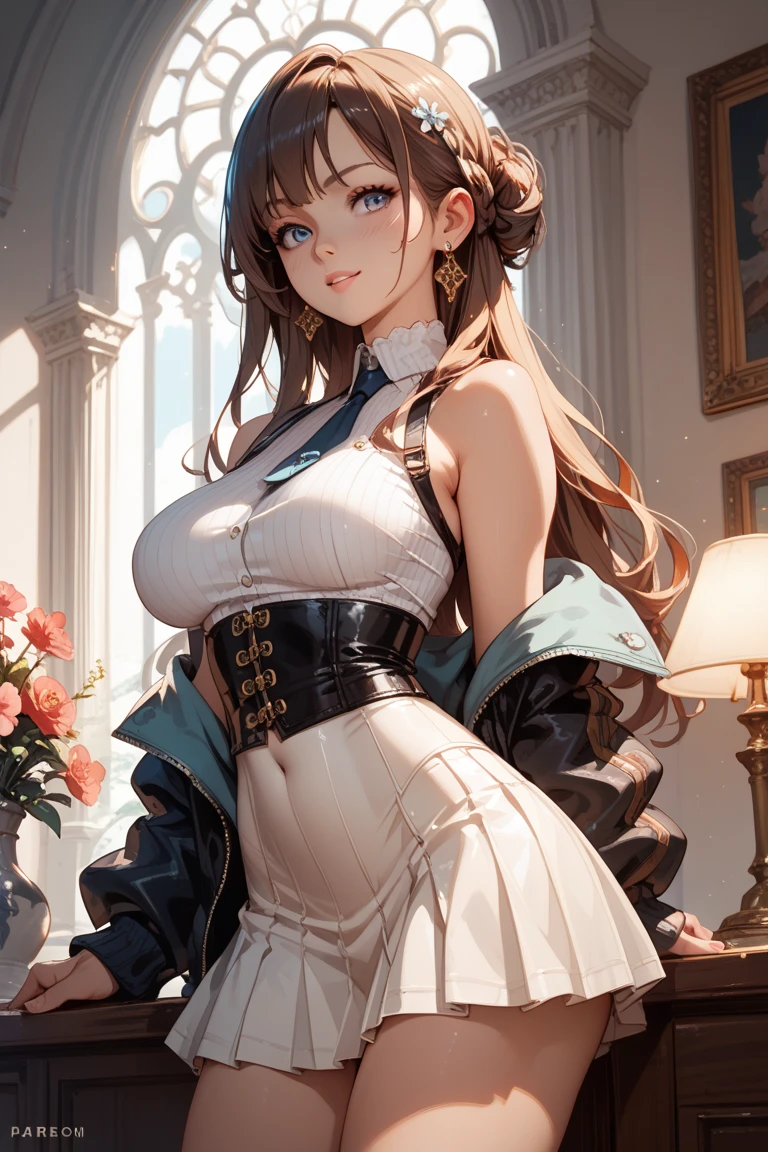 (Over Head Shot:1.2),NSFW,(Pornographic Images),(Breast squeeze:1.2),(Lying),(on back),(Spread legs),1girl in,(Ultra detailed skin),Curve,Petite,Beautiful breasts,(Large breasts),pale skin,pointed breast,Erect nipples,(Fantasy Art,Highest image quality,Hyperrealist portrait,(8K),Ultra-realistic,Best Quality, High quality, High Definition, High quality texture,high detailing,Beautiful detailed,fine detailed,extremely details CG,Detailed texture,realistic representation of face,masutepiece,presence,Dynamic,Bold),(super thin hair),(ultra soft hair),Swept long bangs,Extra bright coppery amber hair,Hair over one eye,Clothed,School uniform