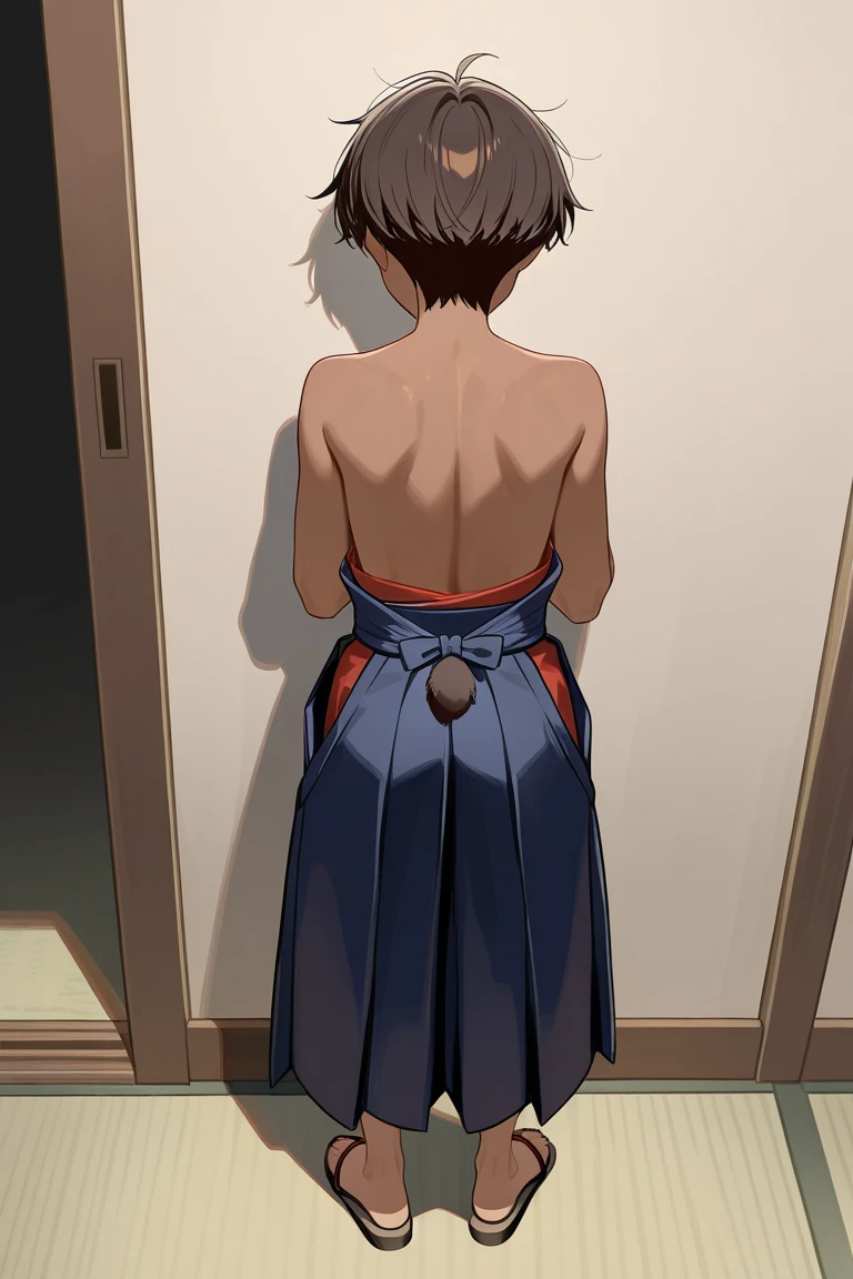 Ruka naked and tied with ropes, she is hypnotized, his eyes reflect hypnosis,medium tits, the entire body hangs over a pot of hot water, NSFW