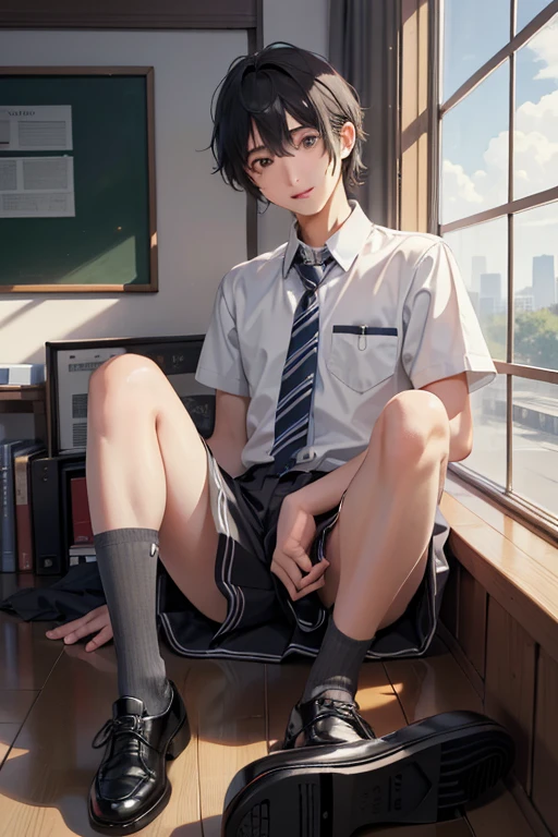 The background is an office、Chair backrest、wall