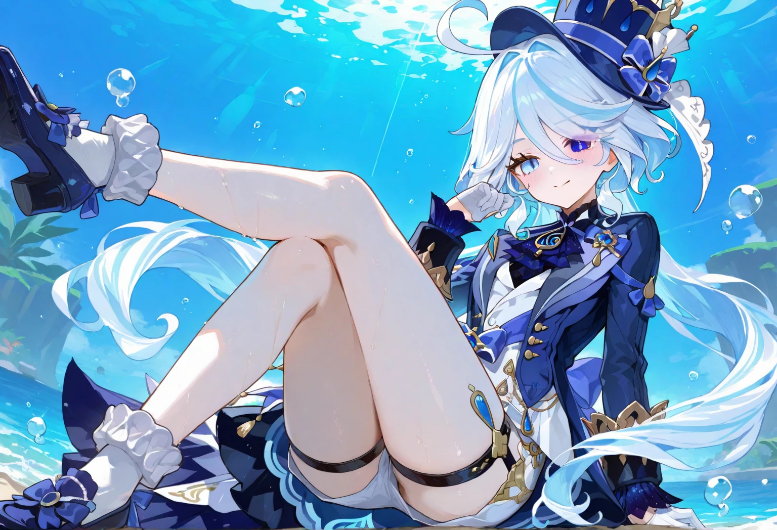 Super detailed,(Highest quality),((masterpiece)),(High resolution),original,Highly detailed 8k wallpaper,(非常に繊細でbeautiful),Highest_hand,anime,    (\Funinna\),droplet-like pupils,In the sea,In the seaに沈む,beautiful,White background