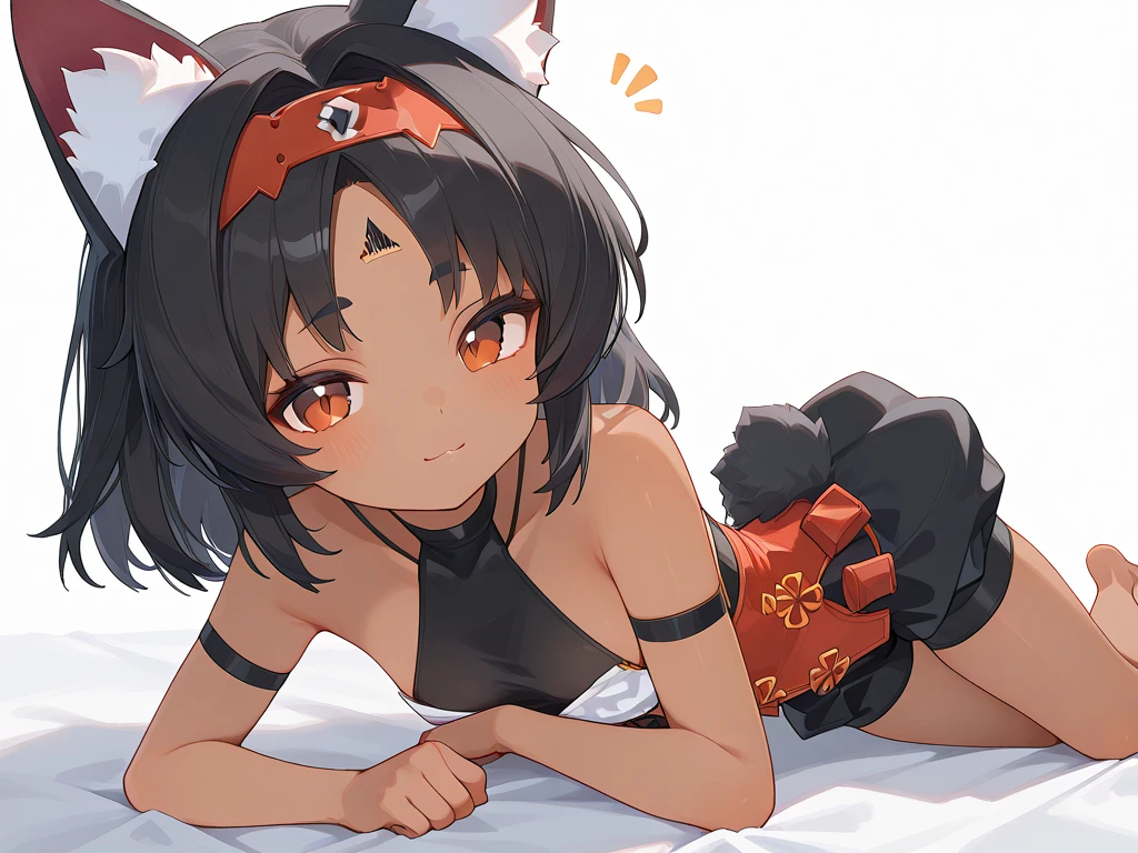 furry girl, wolf, black hair, punk hairstyle, huge long spiky ponytail, anime style, small breasts, red eyes, ((deep red bikini ruffled triangle, high cut bottom, star necklace, beach sarong with stars on hips)), high quality, detailed body, detailed eyes, detailed face, masterpiece, glistening body, detailed body fur, best quality, two tone body, gray fur, clear gray fur, perfect lighting, perfect shadows, perfect eyes, perfect hair, perfect face, gorgeous body, skinny, solo, :3, laying on beach towel, dakimakura, body pillow,