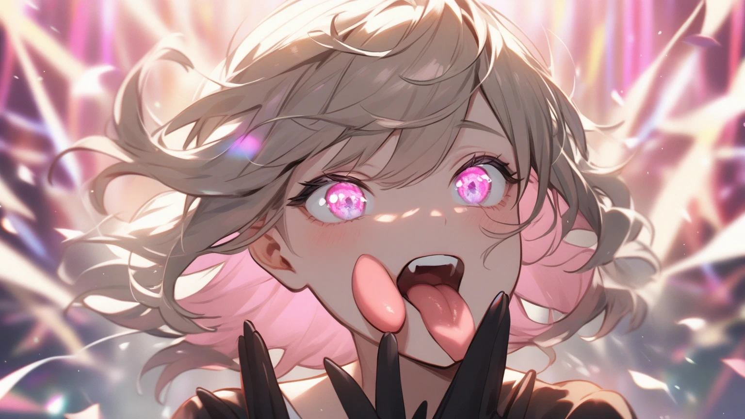 ((Best quality)), ((masterpiece)), (detailed), Ahegao is on the verge of pain and ecstasy