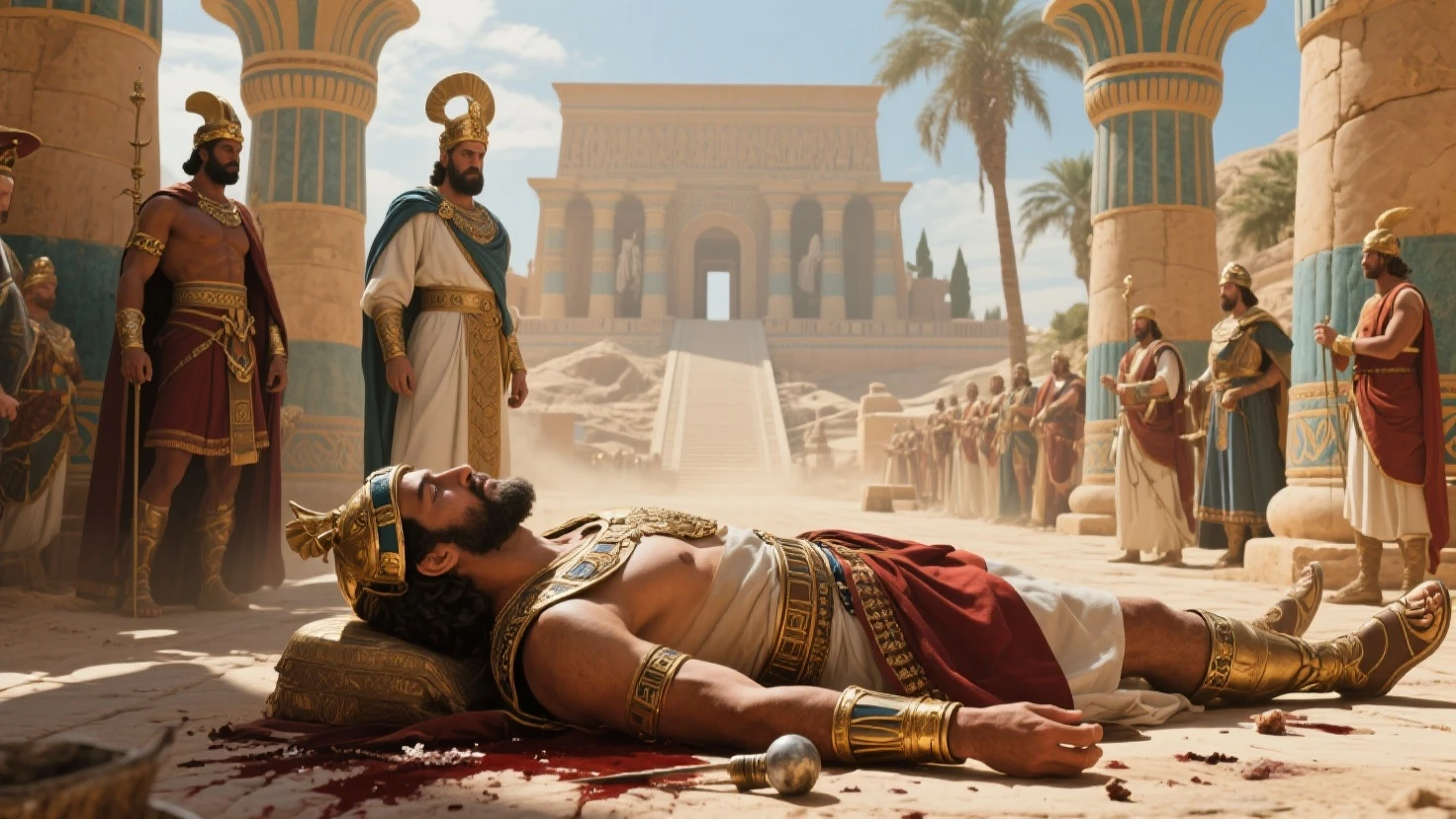 act of King Darius Concerned: Description: "anguished, King Darius spends the night awake, worried about the fate of Daniel, the bible character 