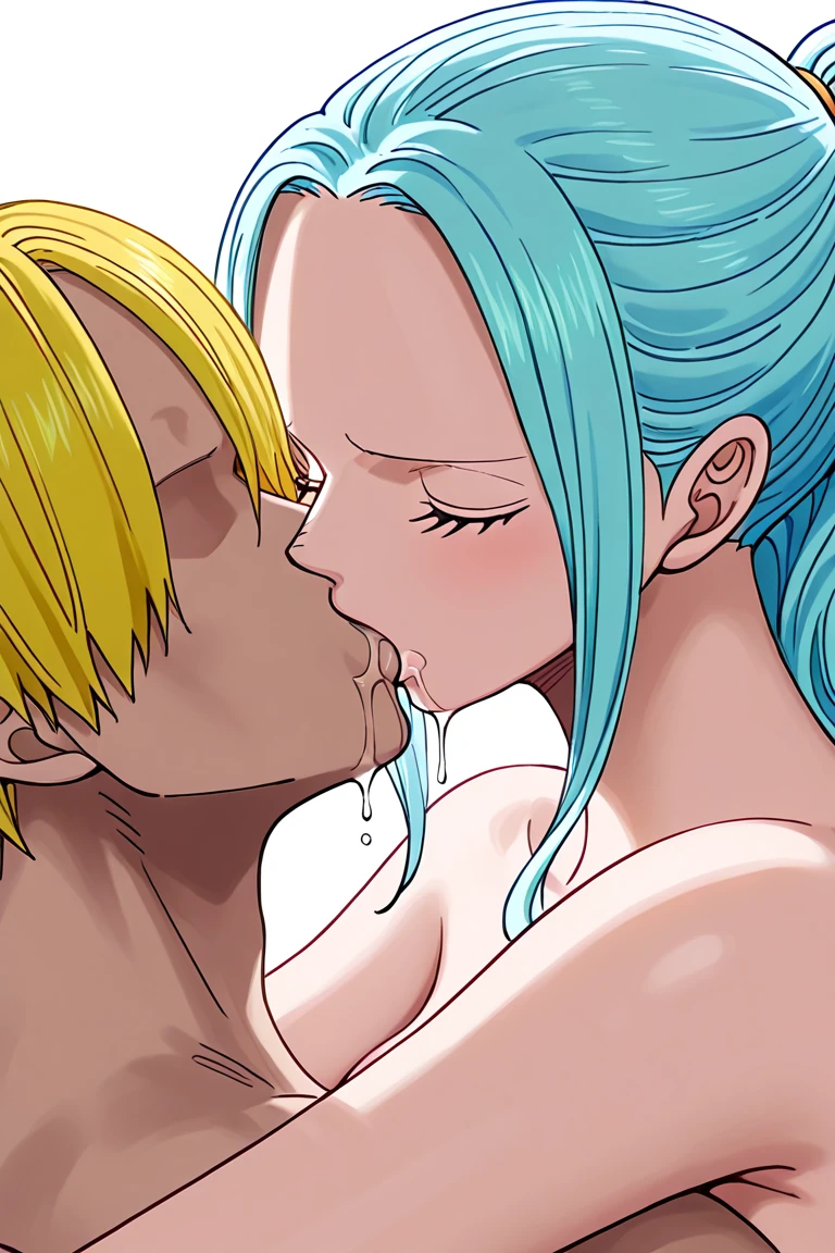 score_9, score_8_up, score_7_up, shaded BREAK 1futanari and 1girl, futanari Vados having sex with girl Maron, white hair, purple eyes, blue skin, thick black slave collar around neck, long ponytail hair, blue hair, blue eyes, white skin, long hair, v-shaped eyebrows, smug, looking at viewer, topless, bottomless, fully naked, fully nude, girl bouncing on futanari's lap, squirting liquid, penetration from behind, huge thick penis penetrating vagina from behind, sex scene, vagina spread by huge thick penis from behind girl, vagina leaking liquid, blushing, screaming from ecstasy, tongue out, eyes looking up in climax, hand squeezing breast, fingers squeezing breast, fingers pinching nipples, pulling nipple, bodies touching, large breasts, huge breasts, round full breasts, super thin waist, heart shaped hips, kissing, Vados’ penis penetrating Maron's vagina, Maron straddling Vados while being penetrated, sexual intercourse, sensual scene, outdoors, sunset, balcony