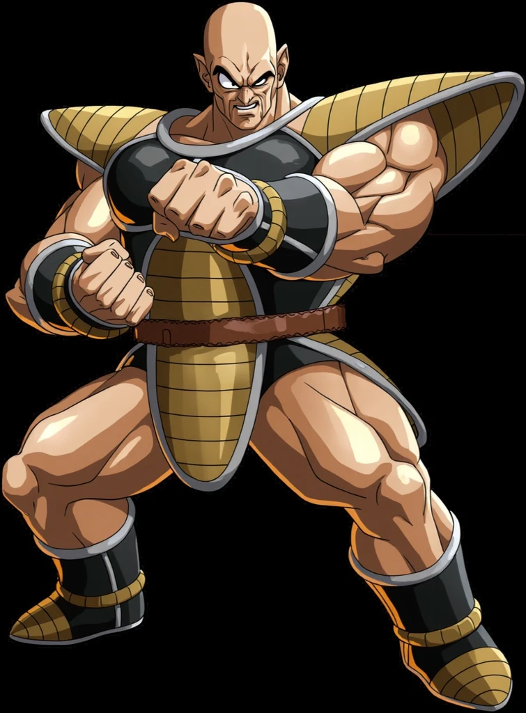 raditz, 1boy, solo, black hair, black eyes, from the front e(upper body:1.5,).portrait, smirk, saiyan armor, shoulder armor,(green scouter), faulds,very long hair,blue sky,plateau,tree,grass,standing,looking at viewer,tail around waist, red armband,black briefs,rocks, muscular male, (best quality, masterpiece) ,