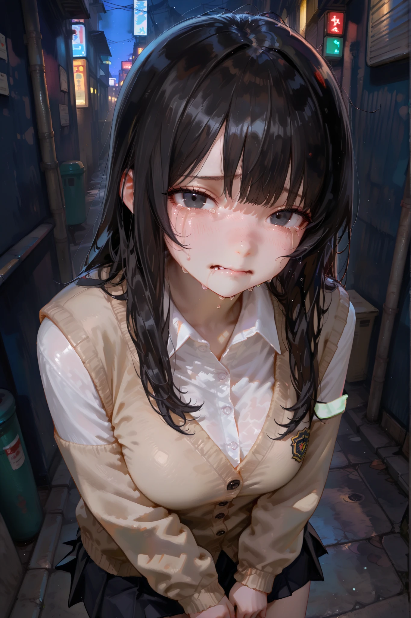 (in the dark:1.6) , wet and sweaty , Nipples can be seen through , Soak in water , zombie , rotungwoka person