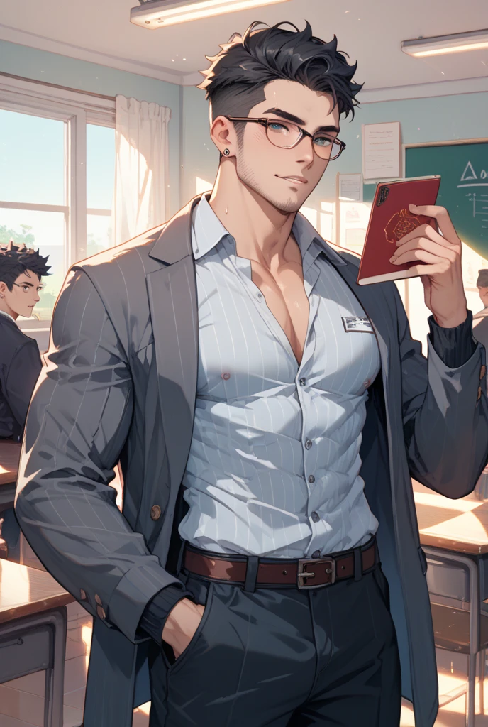 magical libraries at Yggdrasill the world tree, super high resolution kawaii moe anime 8k, faux hawk, vivid color blackboard hair, rounded large eyes of idol, super buff naked tall muscular idol hero open the crotch to show crotch and buttocks forward and stretch buttocks and long legs so failure experiments, rock hard tenting leather jockstrap by majestically raising the flagpole wood impressively standing at full mast straddling the magic glass with spread-eagle to manspreading, hard-boiled thick jacket shirtless muscular packing heat, filled by books magic books Gris Moir grimoire ecosphere jar domes alchemy laboratory, trending on artstation pixiv, kawaii moe anime