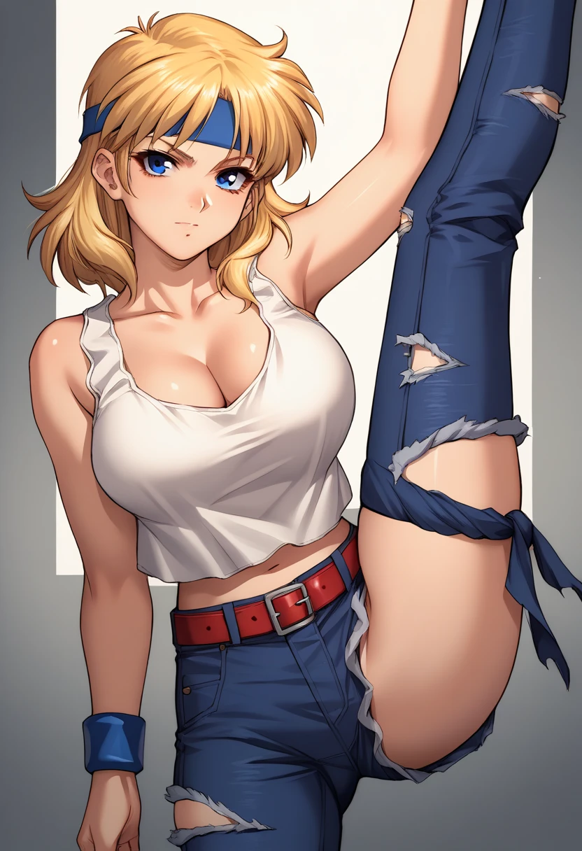 (absurdres, 8k, 4k, masterpiece, hyper extreme detailed:1.2), solo, cowboy shot, half body, perfect anatomy, 1girl, side view, perfect face, 1girl, portrait, looking at viewer, solo, standing, Female, toned body, mature female, large breasts, america, american, friendly, hero, heroic, kind, brave, american flag, patriot, patriotic, blonde, messy hair, long hair, blue eyes, smile, jean shorts, ponytail, wide eyes, baseball cap, perfect anatomy, messy hair, hair covering forehead, swept bangs, 1girl, solo, Blue sky, red, white. blue, shorts, messy hair, perfect anatomy, blonde hair, wide smile, happy shorts, american bikini, america bikini messy hair, bound, bondage, (arms behind back:1.4), bdsm, shorts, t-shirt, messy hair, short, large bust, large breasts, big breasts, forward view, shibari, bondage, bdsm, rope, gagged, gag,
