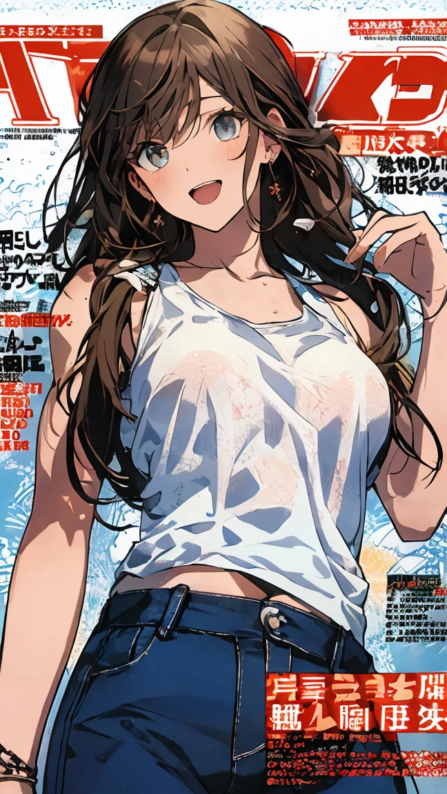 nsfw,topless,nipple,(Tabletop, Highest quality, High resolution:1.5, Anime Color, Megami Magazine:1.2, Anime poster style, Anime key visual, sharp, 8k, Realistic), (Beautiful attention to detail:1.5, Beautifully detailed face:1.2), Madoka Ayukawa, One girl, blush, (Black Hair, Long Hair), hot pants、Cowboy Shot, (Perfectly detailed anatomy, Beautiful detailed hair, Beautiful and exquisite body:1.2, Glowing Skin), (Thick outline, Beautiful contours, Black outline), Simple Background:1.5