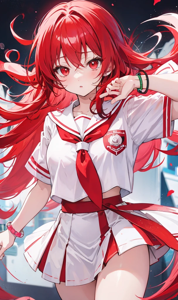 masterpiece, best quality, highres, iono1, 1girl, long hair,1girl with long pink hair with neko ear,  hair ornament, cowboy shot, (holding poke_ball), poke ball \(basic\), pokemon, pokeball, pokebola roja con blanco