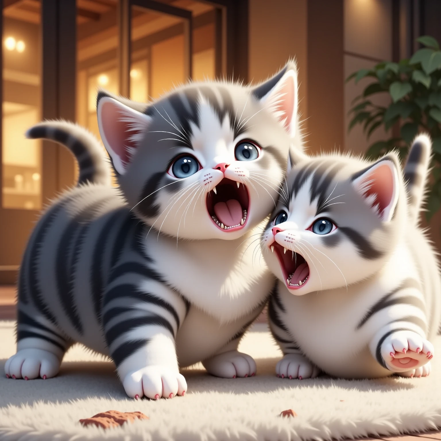 The cat attack to dog’s face by cat punch