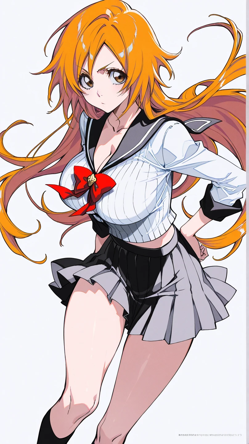 best quality,masterpiece,1girl, solo, (torn clothes:1.3), ,bare_shoulders, narrow_waist, navel, black_pantyhose, red_thong, red_and_orange_clothes, floating_clothes, open_clothes, Splited skirt hem, very_long_skirt_hem, detached_sleeves, very_long_sleeves, fingerless_gloves,in street,floating_hair