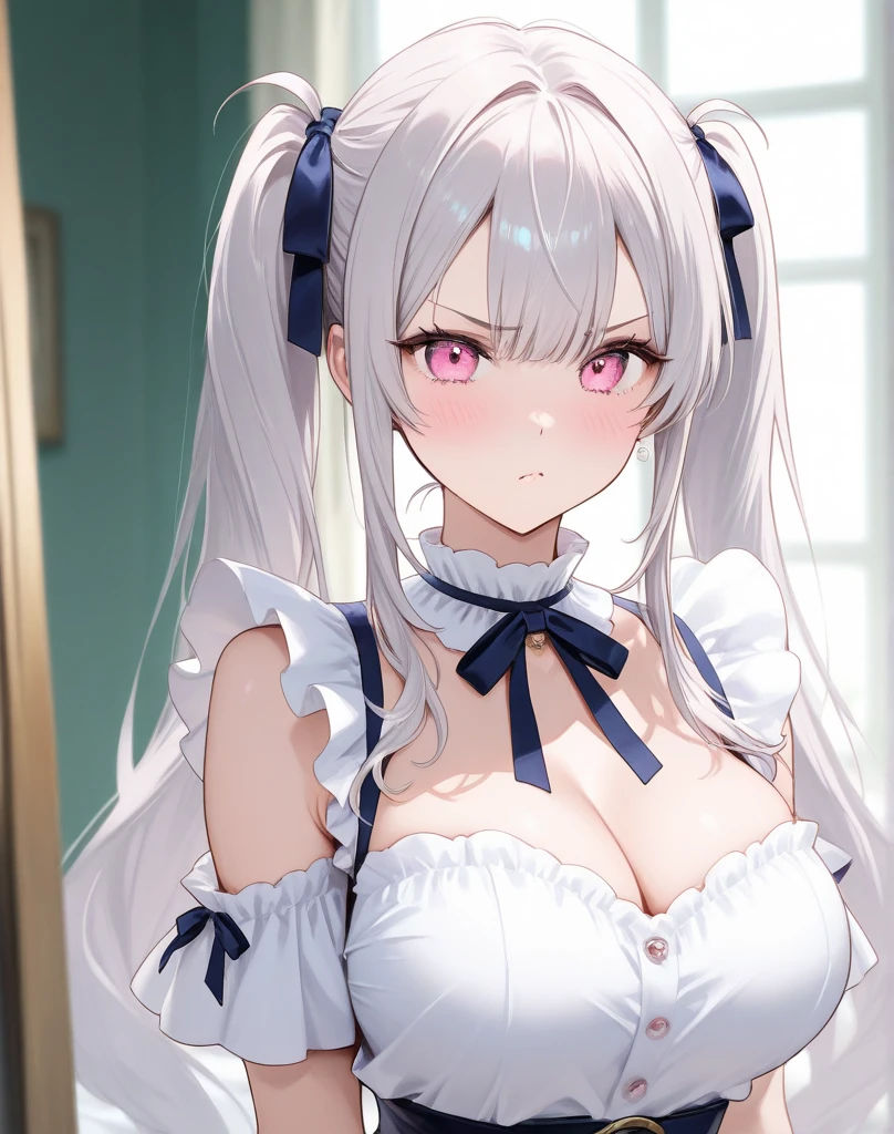 Western、noble、Princess、Bra is visible、Neat underwear、Westernのお城、Upper body naked、Beautiful nipples、Beautiful breasts