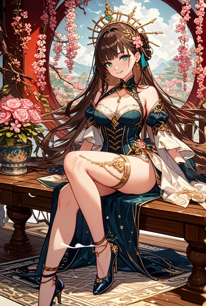 Multiple characters from the harem were depicted with smiles、Angel wings grew girl with Masterpiece illustrations with the highest image quality and ultra-high resolution。a beauty girl