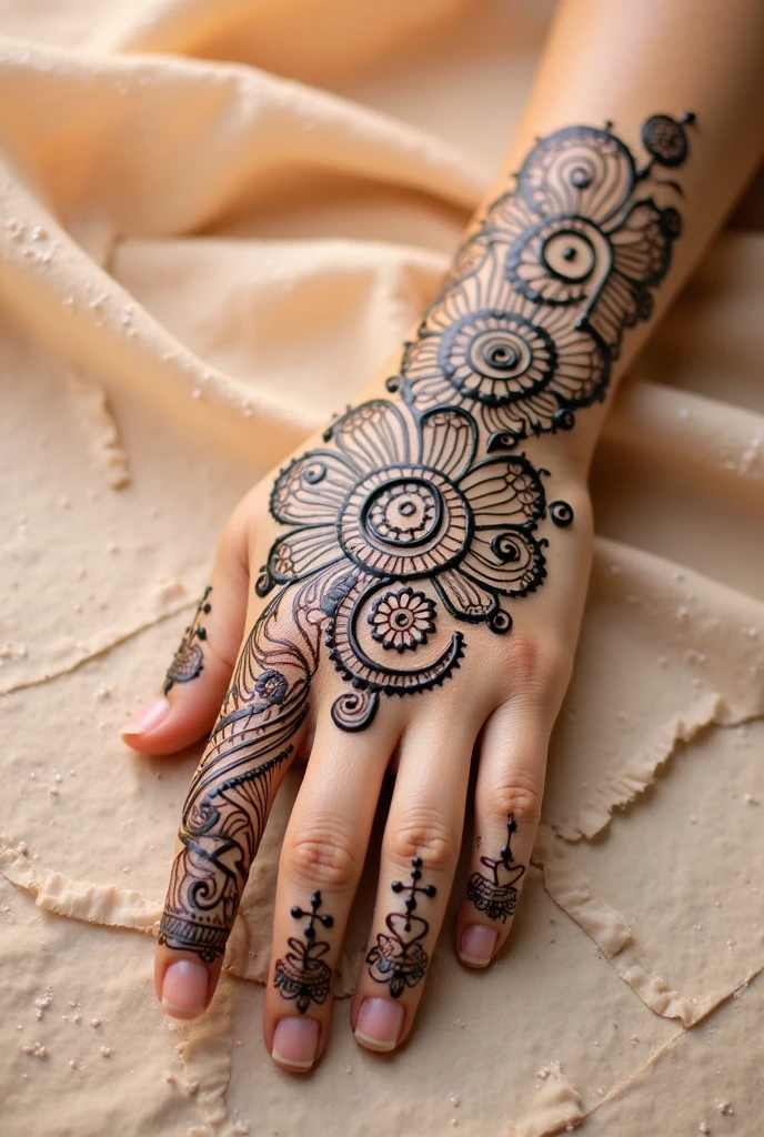 generate more Gol Tikki mehndi design on hand