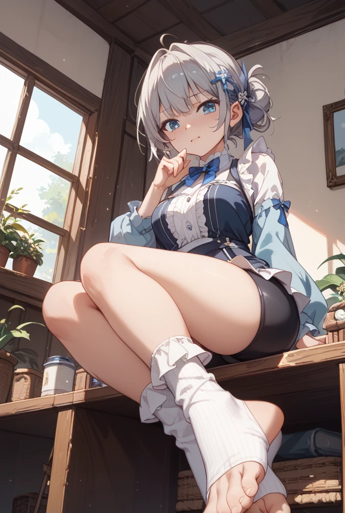 1girl,ankle_socks,ascot,blonde_hair,bobby_socks,bow,crystal,full_body,hands_up,hat,hat_bow,hat_ribbon,knees_up,looking_at_viewer,mob_cap,no_shoes,one_side_up,parted_lips,puffy_short_sleeves,puffy_sleeves,red_bow,red_eyes,red_ribbon,red_skirt,red_vest,ribbon,shirt,short_sleeves,side_ponytail,simple_background,sitting,skirt,skirt_set,socks,solo,vest,white_background,white_headwear,white_legwear,wings,yellow_ascot,yellow_neckwear,flandre_scarlet