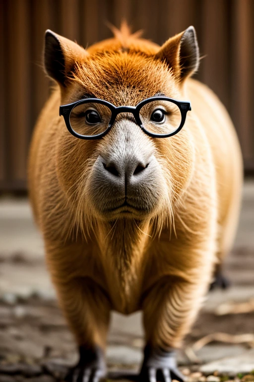 Spectacled capybara, with plaster on the foot