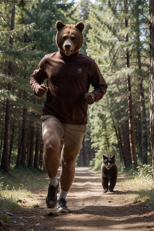 Real life adaption of this character, realistic a deer with realistic brown fur on the whole body,wearing same hat,wearing same short pants,wearing a backpack on the back, realistic deer horn, realistic background,realistic light, realistic shadow, realism, hyper realistic,(photorealistic 1:2)