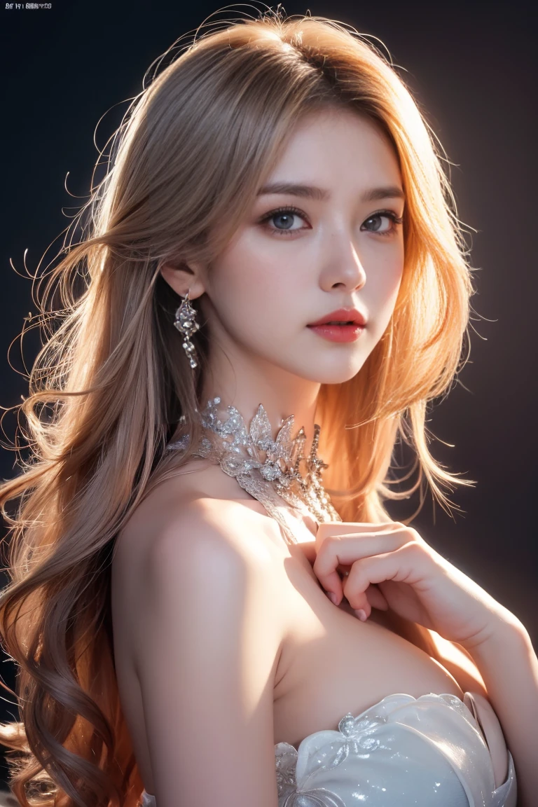 (best quality,4k,8k,highres,masterpiece:1.2),ultra-detailed,(realistic,photorealistic,photo-realistic:1.37),HDR,UHD,woman,long blonde hair,beautiful detailed eyes,beautiful detailed lips,extremely detailed eyes and face,long eyelashes,looking to observer,red lipstick,shiny full red sheer latex bodystocking,captivating gaze,diamond necklace,confident posture,softly illuminated by studio lighting,vivid colors,portrait,sharp focus,conceptual art,horizontal composition,colorful background lighting,gleaming reflection in the eyes,high contrast,bokeh