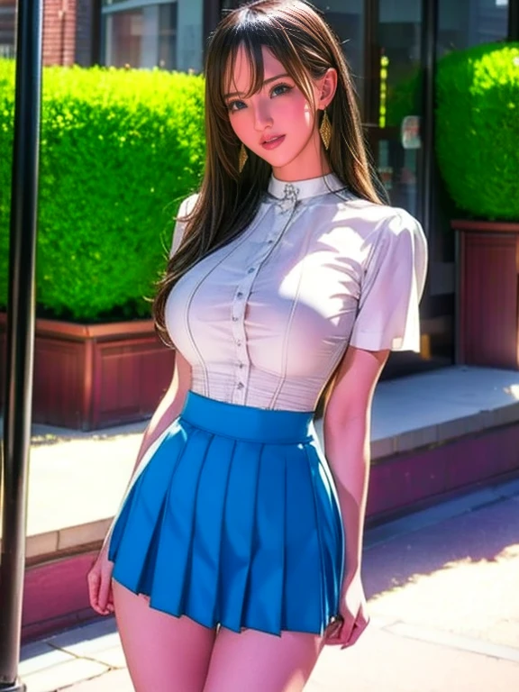 Beautiful smiling model, beautiful eyes and face highly detailed, (Windy skirt: 1.2), (Skirt shot up from below), (Perfect, Big Slender), (Tight Sleeveless Shirt), (Mini Skirt), (Rim Lighting), RAW Photo, Best Quality, High Resolution, (Masterpiece), (Photorealistic), Professional Photo, Sharp Focus, HDR, 8K Resolution, Intricate DetailSophisticated Details, Depth of Field, NSFW, Blurred Background, Facing Front, Cowboy Shot View, (Highly Detailed CG Unity 8k Wallpaper), Highlights and Shadows, Perfect Anatomy, Schoolgirl,