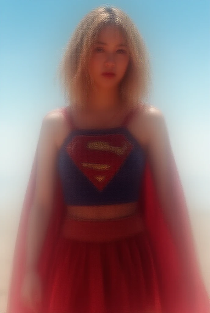 (cowboy shot), SFW, (masterpiece), (best quality: 1.0), (ultra highres: 1.0), detailed eyes,
BREAK
Supergirl, 1girl, long blonde hair, in the air, flying
hair band, (((black\))) crop top, short sleeves, cape, (((black pencil skirt))), gloves, boots
BREAK
(Famous, interview, among audiences)