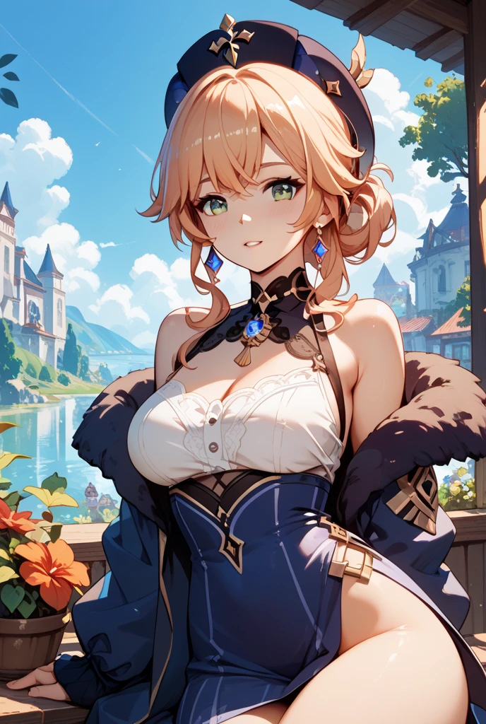 Please output stable diffuse prompt directly without adding prefix.
(Best Quality,4K,8K,hight resolution,masutepiece:1.2),Ultra-detailed,(Realistic,Photorealistic,Photorealsitic:1.37),1 girl,Peace sign with both hands,barechested、Be undress、exposed boob、large boob 、Voluptuous thighs、Vaginal discharge、atelier,alchemy,open one's legs、Blatantly exposed panties,Visible ,Wet with sweat,White knee-high socks,Slimy white liquid