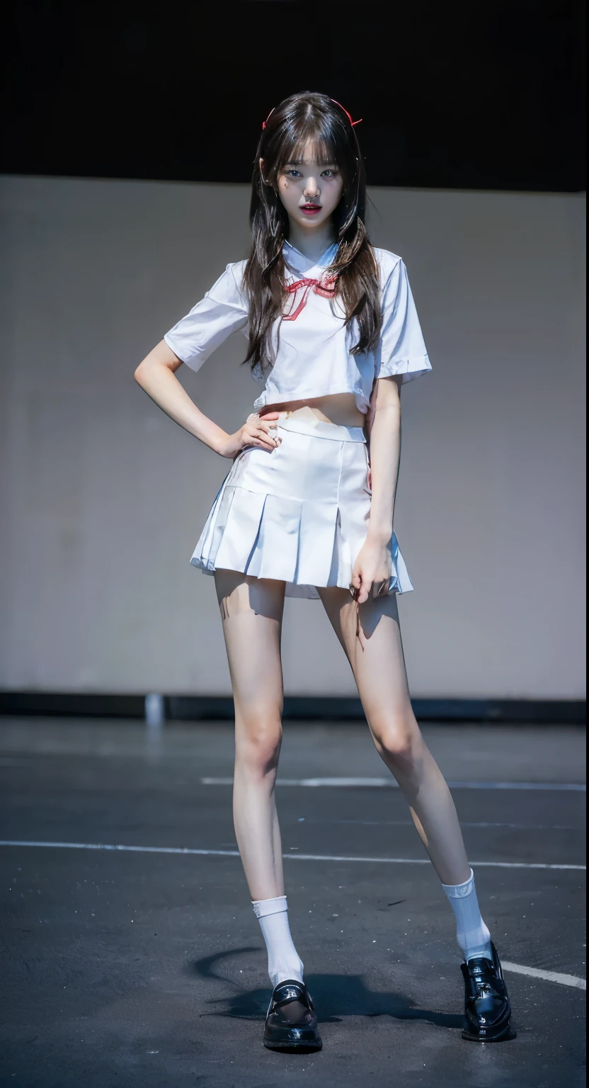 Long hair, a wearing scholl,use langgis