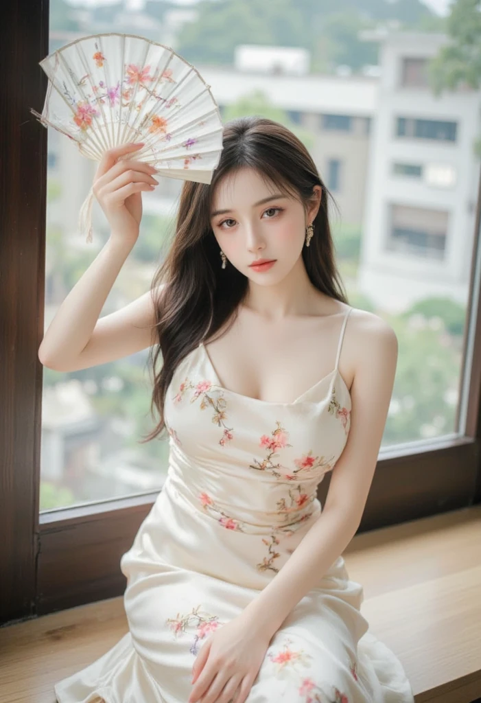 ((masterpiece)), best quality, (8K, best quality, masterpiece: 1.2), Extremely detailed, She was wearing an exquisite Chinese wedding dress,The skirt is embroidered with auspicious patterns of dragons and phoenixes,Wearing a jeweled phoenix crown,Exquisite makeup,Red lips and white teeth,Eyes and eyebrows are picturesque,Exudes an elegant and noble atmosphere。Her hair is tied into a bun,There is a red silk flower on it.,More gentle and charming。She wore an emerald ring on her finger.,Wearing a jade bracelet on the wrist,Every step exudes the charm and charm of oriental women。