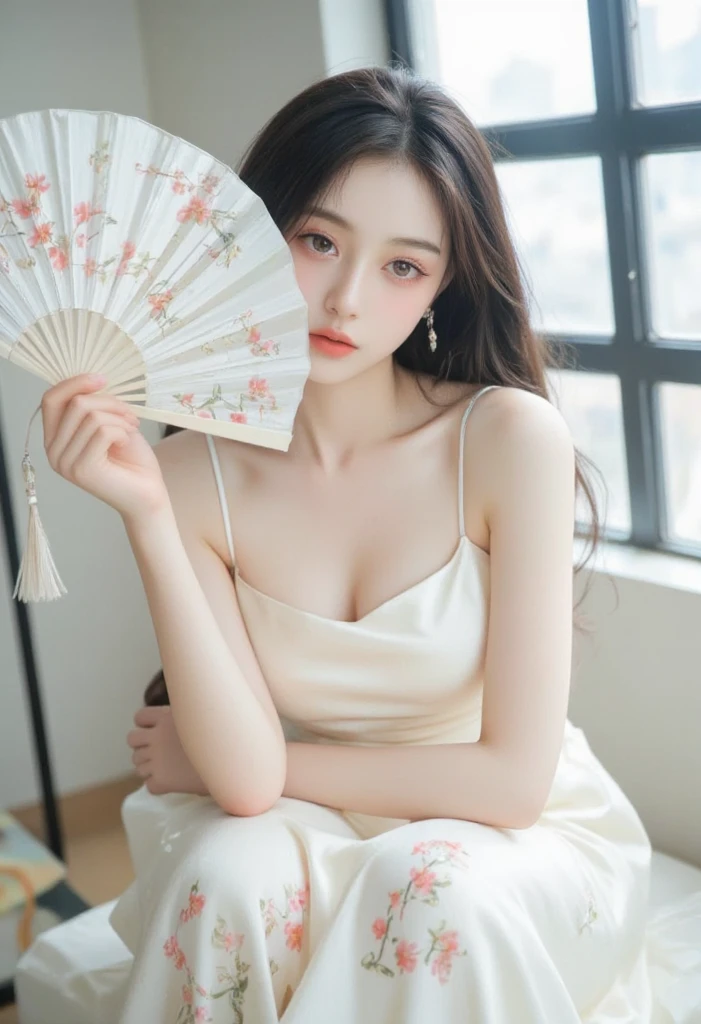 RAW photos,best quality),(lifelike,Photo lifelike:1.3),best quality,Highly detailed,masterpiece,Super detailed,illustration,1 girl,upper_body,dynamic angle,World Mastery Theatre,messy_long_hair,best quality,Extremely detailed CG unified 8k wallpaper,,amazing,light,lens_flare,dynamic dunhuang_style,real person, nsfw, (no clothes), (soft thin white jacket), sexy pose, sexy face, sexy eyes, sexy lips, (full body shot), sexy body, hidden hands.