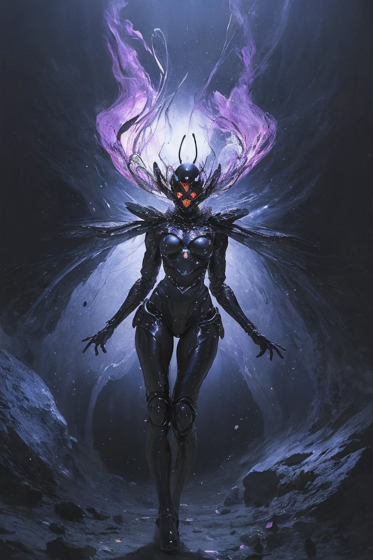 (best quality, masterpiece, realistic, detailed), (magazine cover-style illustration, bold and attention-grabbing title:1.1), cyber enhanced female cyborg wearing (black cosmic glam bodysuit:1.1) (glimmering galaxy leggings with space odyssey hues:1.1), golden seams, (full body:1.2), side view, standing, (floating in space:1.2), action pose, white gloves, (tte--tte, lavender sparkle color background:1.3), nebula background, petite body, hourglass figure, large breasts, mg_jijia_girl, (machinery:1.1), mecha, art by John Collier and Albert Aublet and Krenz Cushart and Artem Demura, glossy BREAK (long straight blonde hair, mid parted hair, pronounced blush:1.2)