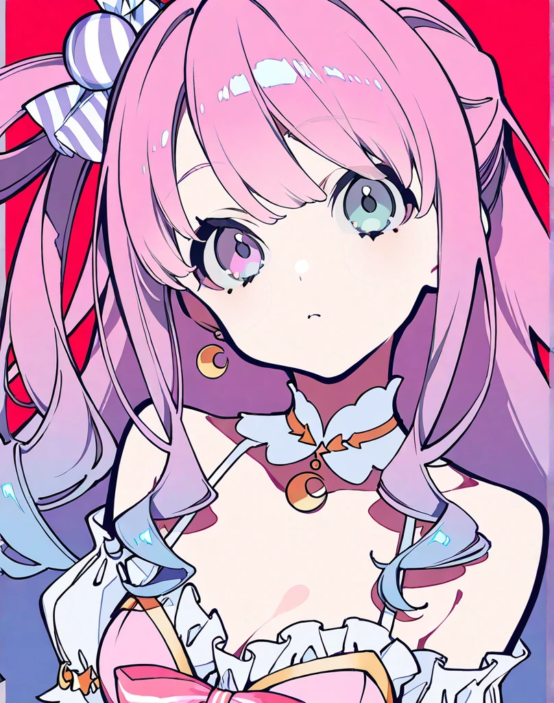 (thin blonde hair:1.2),(braided long hair:1.3),(hair tied up loosely:1.25),(big ribbon:1.3),(pink eyes:1.4),(Eye size:1.5),(sphere accessories:1.3),((Sabot fashion:1.4)),(Background full of blooming flowers:1.5),(blush),(upward glance:1.3),(small breasts:1.2),((look up:1.25)),(fashion color White、darkBlue、pink:1.3),(smile:1.2),(Tentacles tangled:1.6),((close up of face:1.3)),((Boob matching:1.4))