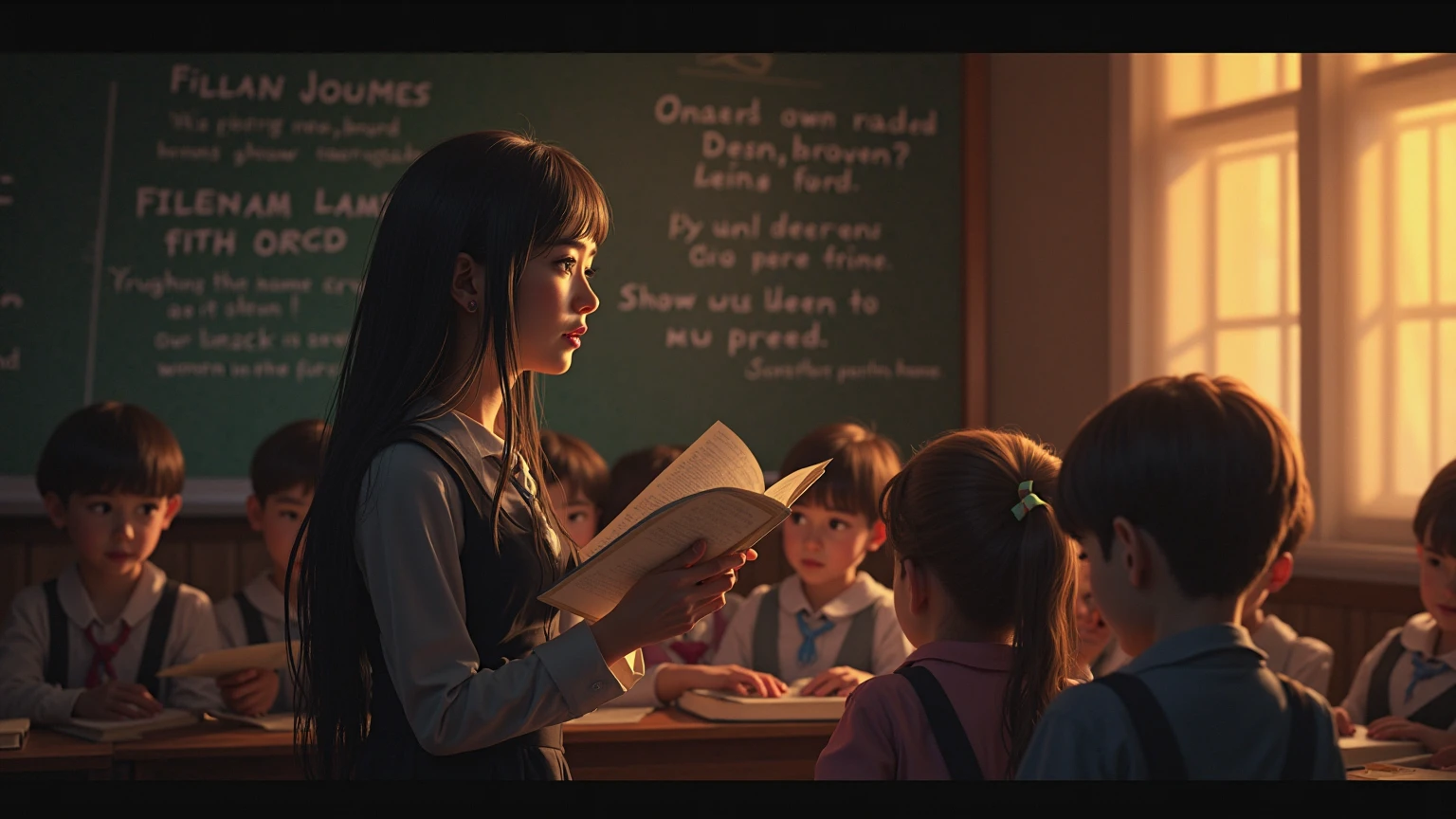 deliberate, masterpiece, best quality, highest quality, cinematic lighting, ultra realistic, 8k, super detail,classroom,male students thinking,books,homework,grades,upper body