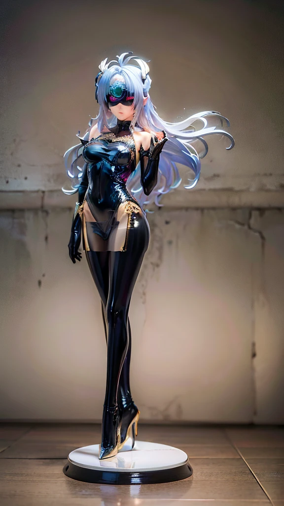 (masterpiece, best quality, absurdres:1.2), (full-length full-body picture:1.2), a highly detailed (figma:1.1), (on a plastic base:1.2), blue hair, long hair, leotard, black legwear, bunnysuit, (new jersey:1.2), 1girl, solo, [[realistic]], extremely detailed background, best quality masterpiece, detailed, 8k, HDR, shallow depth of field, broad light, high contrast, backlighting, bloom, light sparkles, chromatic aberration, sharp focus, RAW color photo <lora:figmaAnimeFigures_figma:0.7> <lora:newJerseyAzureLaneBunnysuit_newjerseybunnyv2:1>