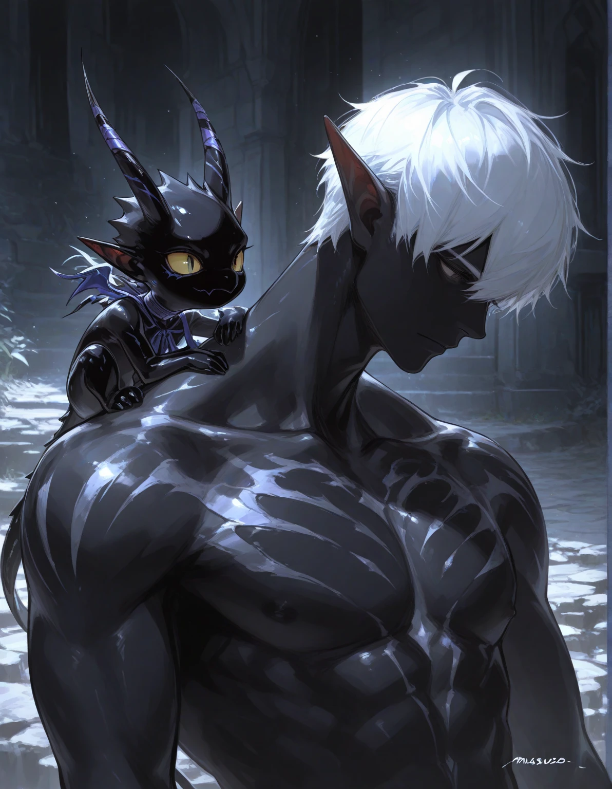 Highest quality,Full body image,Based on anatomy,(((2boys〜5boys))),Anal Sex,Huge muscles,Devilish wings,Devilish horns,Clear liquid dripping from penis,black costume,Huge erect penis,An angel cloaked in evil aura,The color of the face is Caucasian skin tone.,White suit with blue lines,A wicked smile,Lots of drooling,Brush your hair back and look up,Imminent sexual activity,Shaking violently,Embarrassed,Magic Circle Pattern Tattoo,Excited and excited body,Set gymnastics,Sit in the open-air hot spring bath,(((Wash your body with fluffy foam,Wash your head with fluffy foam,Wash your partner)))