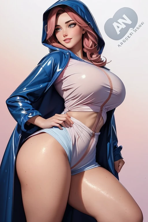 (best quality, anime highres, masterpiece), ultra-detailed,(realistic, photorealistic, photo-realistic), oil painting, top hat, jacket worn on top, naked body, chic, monocle, light reflection, volumetric lighting, nude, bikini, largest, big breasts, slim waist, long legs, camel's foot