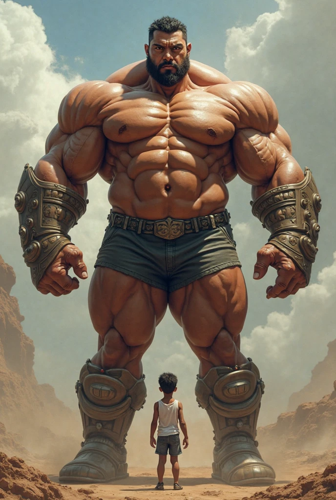 A big man travel with ant