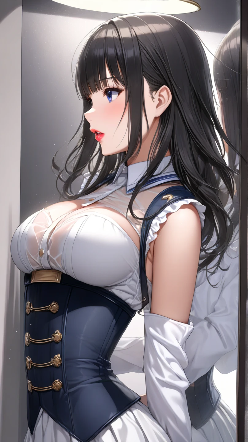 (very detailed CG Unity 8k 벽지), (masterpiece), (best quality), (very detailed), (best illustration), (best shadow), (absurd),
resting girl, sweat, steam, very large breasts, shy,