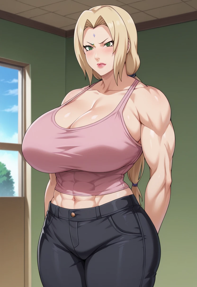 Big titlack tight skirt,  full bodyesbian, cleavage, Good anatomy, Masterpiece, Best quality, 4K, 8K, Professional photography, Soft light, Sharp focus, 1 girl, Blonde hair, in class room, Blonde hair, Spin-off of banks, Detailed face+Brown eyes, Open lips, lipstick, perspire，Sweat a lot，Blushlush，Be red in the face，I had a lot of sweat on my face，Blushlush），（stooped，Buttresigboobs，Enchanting pose，A sexy pose）,deep navel show:1.3,front view,(sports bra):1.3,toned abs,long oval shaped navel that seems deep and big:1.3,front view:1.3,lipbite