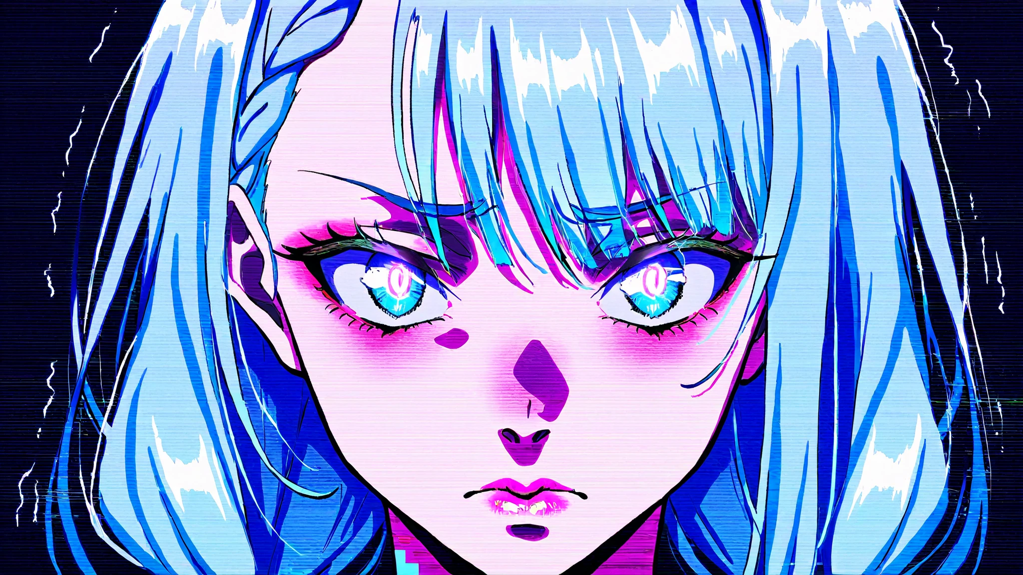 masterpiece, hyper detailed, best quality, extreme detailed, illustration, Delicate Composition, cowboy shot,
fussion of abstract and glitch art, (dynamic view:1.1), 1 girl, (head tilt:0.8),solo, iridescent hair, small breasts, (blouse:0.8), (double exposure:1.0), glitch hair, fussion of glitch and hair,
simple background, light background, <lora:SilvermoonMix04_2:1>