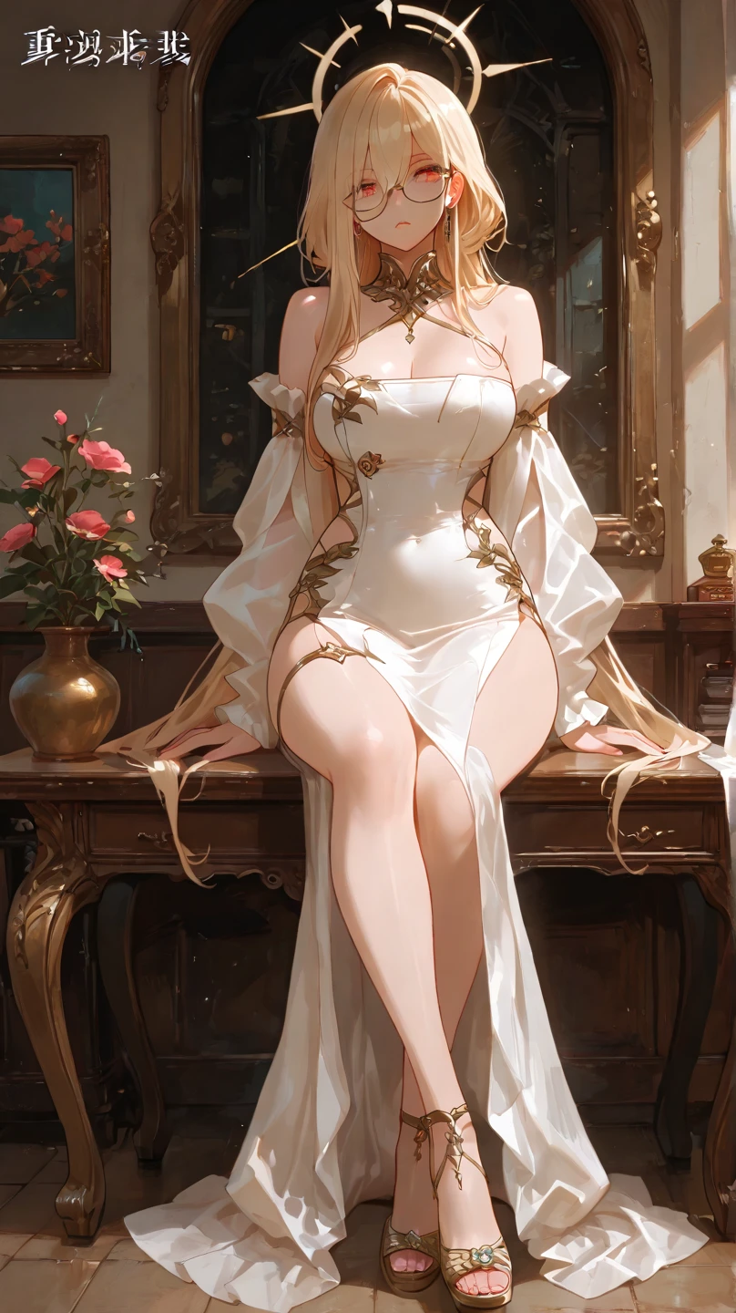 ((True best masterpiece, Ultimately perfect quality, Extremely delicate details)), ((Golden skin, Slim body, Whole body)), A skinny girl with small bust